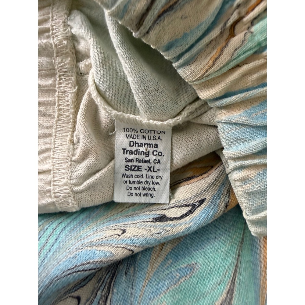 Shirleigh's Marbled Art Cotton Skirt Kids XL Blue Peach Handmade - Picture 9 of 9